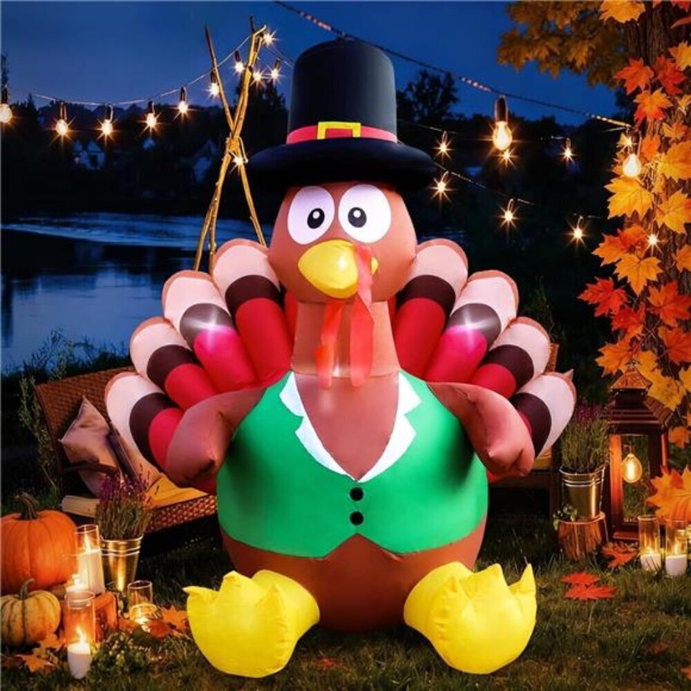 4.2 Ft Blow Up Turkey Inflatable Outdoor Thanksgiving Decoration